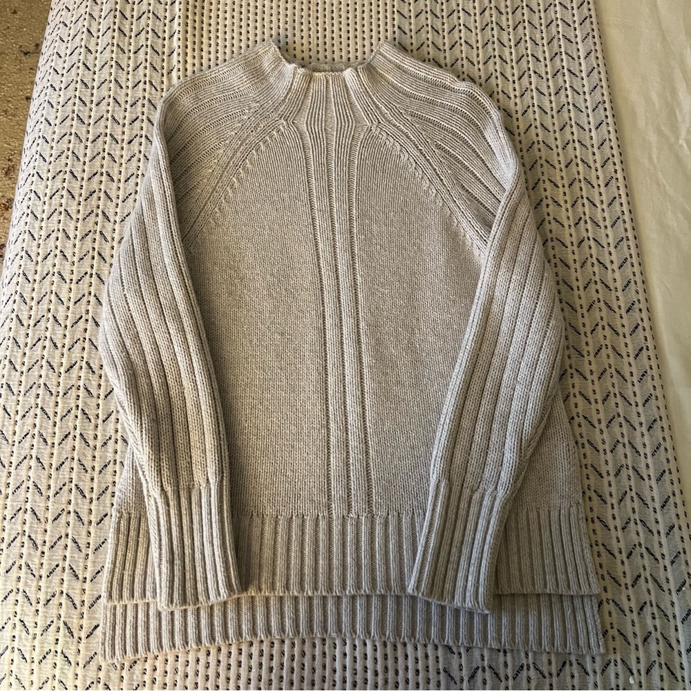 Ann Mashburn Wool Funnel-Neck Sweater, Medium M